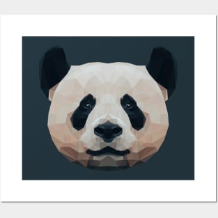 Low Poly Giant Panda Head Posters and Art